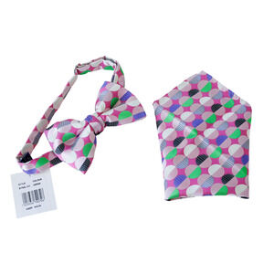 Steven Land Polka Dot Bow Tie Pocket Square Set Wedding Tuxedo Formal Preppy NWT